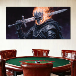 Flaming Skull Knight Sovereign - NicheCanvas