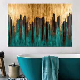 Golden Reflections Vertical Harmony - NicheCanvas