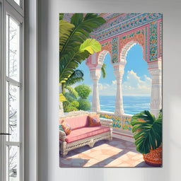 Sunlit Terrace Escape - NicheCanvas