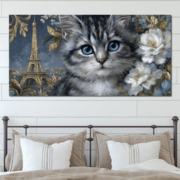 Eiffel Dreams Feline Romance - NicheCanvas