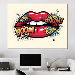Pop Art Lips Explosive Allure - NicheCanvas