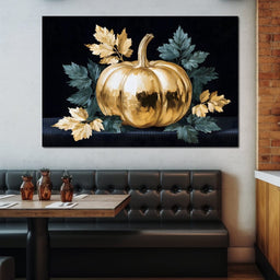 Golden Pumpkin Autumn Elegance - NicheCanvas