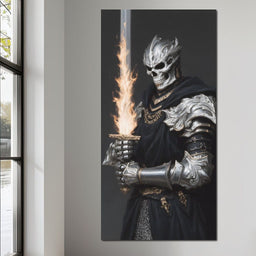 Flaming Sword of the Bone Knight - NicheCanvas