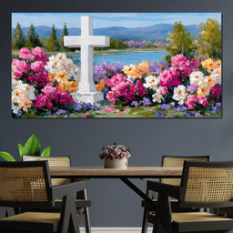 Garden Reverie by the Lake - NicheCanvas