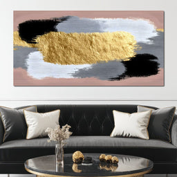 Modern Gold Brushstroke Abstract - NicheCanvas