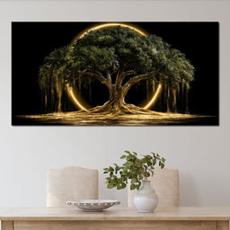 Ancient Tree Upon The Hollow Moon - NicheCanvas