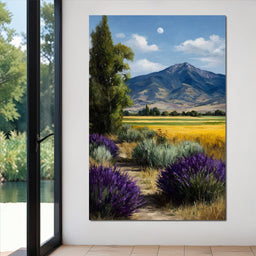 Moonlit Lavender Mountain Path - NicheCanvas
