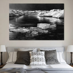 Midnight Drift Ice Fjord - NicheCanvas