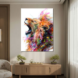 Roaring King Wild Color Burst - NicheCanvas