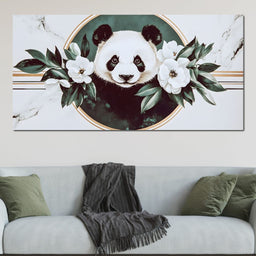 Panda Reverie Floral Embrace - NicheCanvas