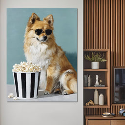 Cool Pomeranian Popcorn Night - NicheCanvas