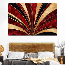 Crimson Deco Sunfan - TooplesArt - NicheCanvas