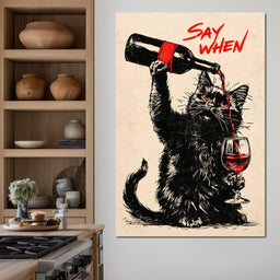 Midnight Pour for a Curious Feline - NicheCanvas