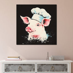 Cheerful Chef Piglet - NicheCanvas