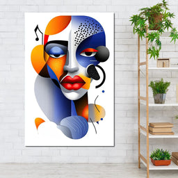 Red Lips and Bold Shapes - TooplesArt - NicheCanvas