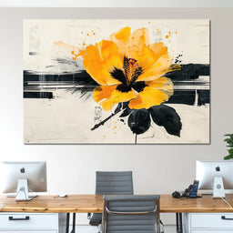 Golden Petal Contrast - NicheCanvas