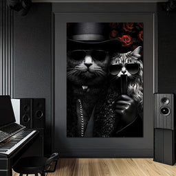 Feline Noir Elegance - NicheCanvas