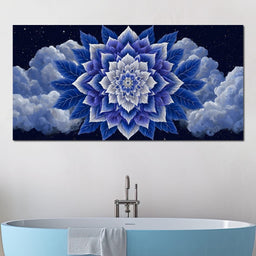 Starlit Sapphire Petal Mandala - NicheCanvas