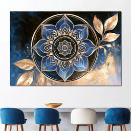 Gilded Petals Of The Midnight Mandala - NicheCanvas