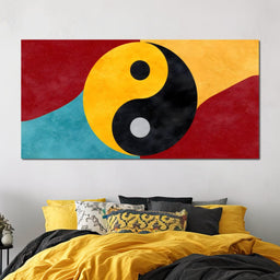 Golden Yin Yang Abstract Balance - NicheCanvas