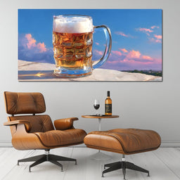 Golden Beer Reflections - NicheCanvas