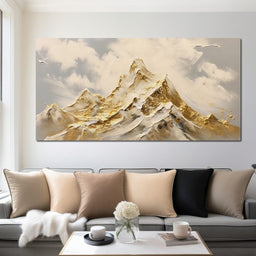 Golden Alpine Majesty Peaks - NicheCanvas