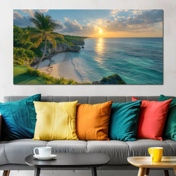 Sunlit Shores of Tranquility - NicheCanvas