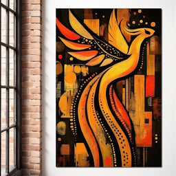 Phoenix in Golden Auras - NicheCanvas
