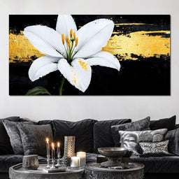 Golden Elegance Lily Blossom - NicheCanvas