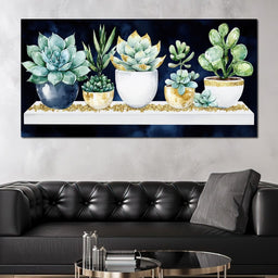 Succulent Symphony in Green - NicheCanvas