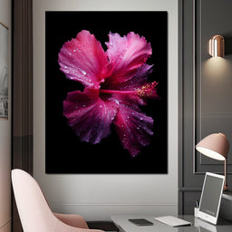 Rainkissed Pink Hibiscus Petals - NicheCanvas