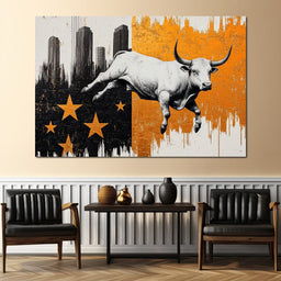 Bull_s Leap Through Stars - NicheCanvas