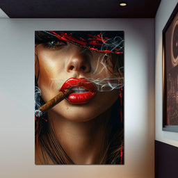 Sultry Smoke and Sable Tresses - NicheCanvas