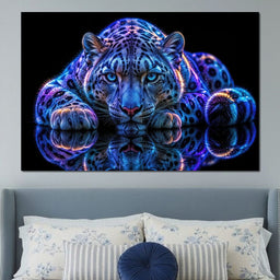 Bioluminescent Snow Leopard - TooplesArt - NicheCanvas