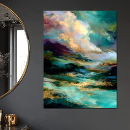 Aurora Tides of Golden Drift - NicheCanvas