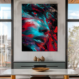 Luminous Inferno Portrait Vision - NicheCanvas