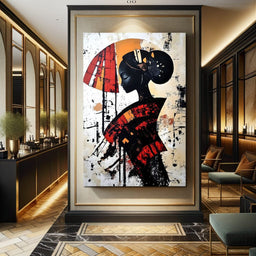 Silhouette Harmony in Amber Tones - NicheCanvas