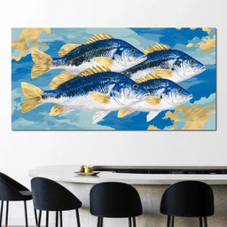 Golden Fins Ocean Quartet - NicheCanvas