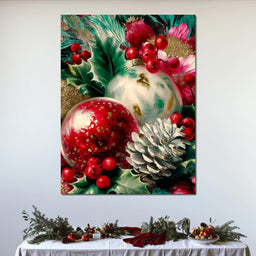 Festive Ornaments Holiday Glow - NicheCanvas