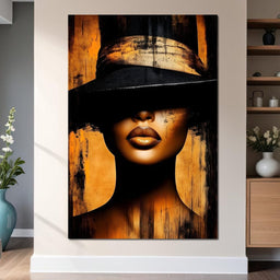 Golden Elegance Shadowed Mystery - NicheCanvas