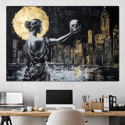 Golden Reflection Over the City - Wildrose Creations - NicheCanvas