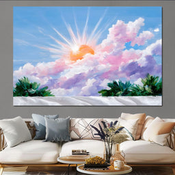 Magnificent Sun Over Clouds - NicheCanvas