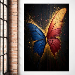 Red & Blue Butterfly - NicheCanvas