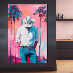 Cowboy Dreams Under Palms - NicheCanvas
