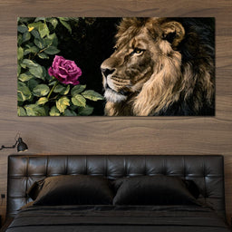 Gentle King Lion Finds Solitude - NicheCanvas