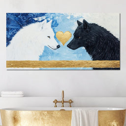 Golden Heart Wolves - NicheCanvas