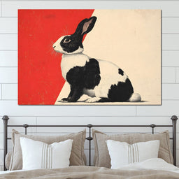 Rabbit's Geometric Poise - NicheCanvas