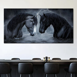 Dark Horses in the Storm - TooplesArt - NicheCanvas