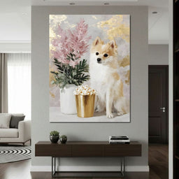 Pomeranian Petals Gold Light - NicheCanvas