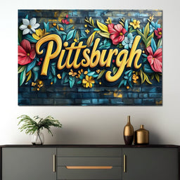 Floral Pittsburgh - NicheCanvas